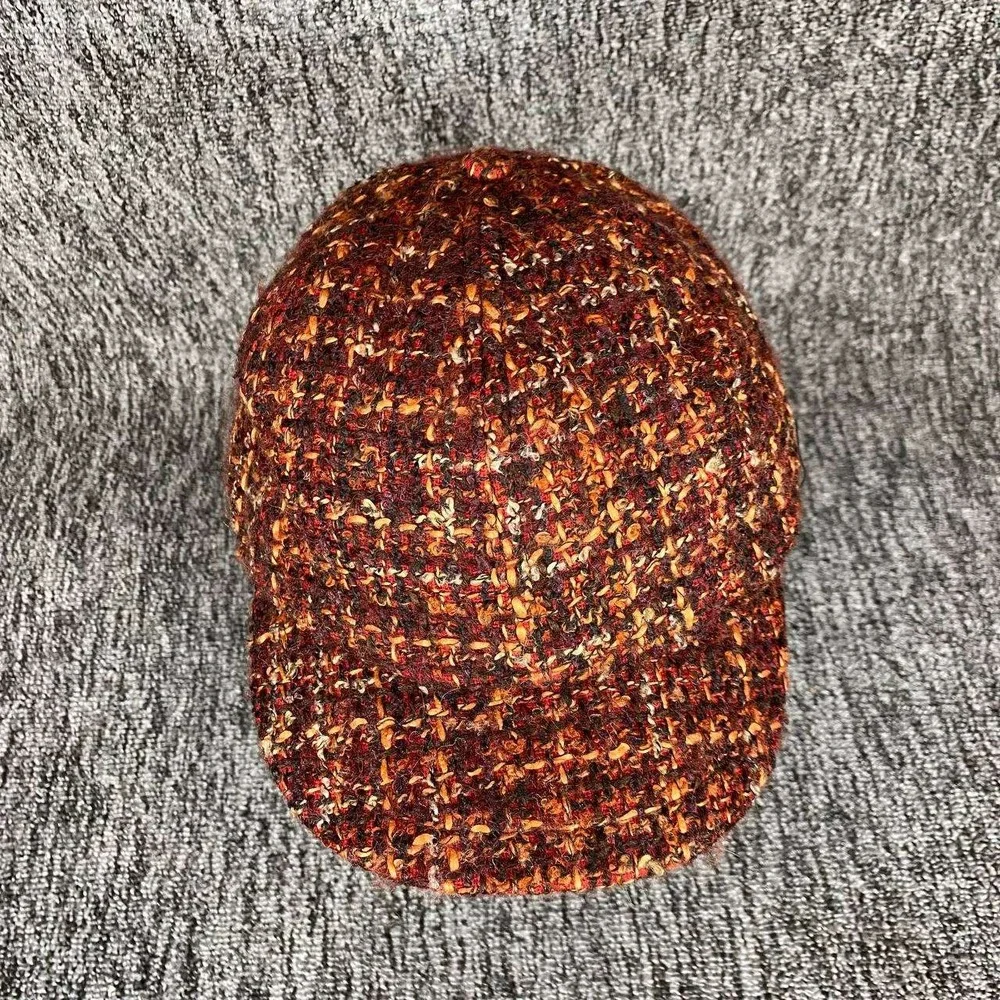 San‎ Diego Hat Co Newsboy Cap Women Medium Red Wool Blend Tweed Cabbie Hat